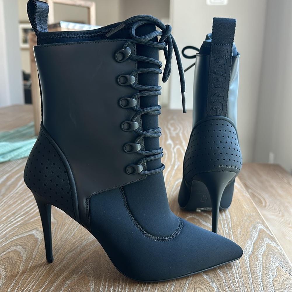 Alexander Wang Black Lace-Up Ankle Booties